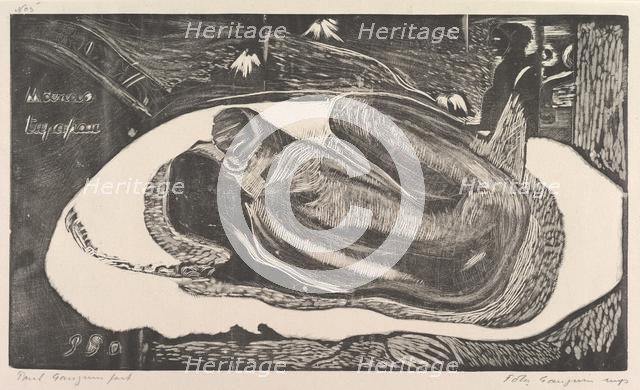 Spirit of the Dead Watching (Manao Tupapau), from Fragrance (Noa Noa), 1893-94. Creator: Paul Gauguin.