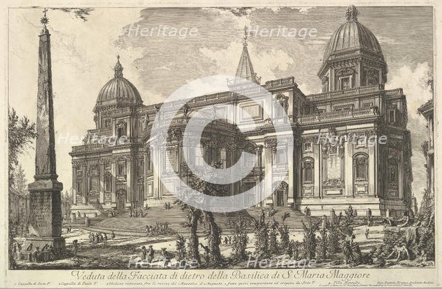 View of the rear entrance of the Basilica of S. Maria Maggiore, from Veduta di Roma (R..., ca. 1742. Creator: Giovanni Battista Piranesi.