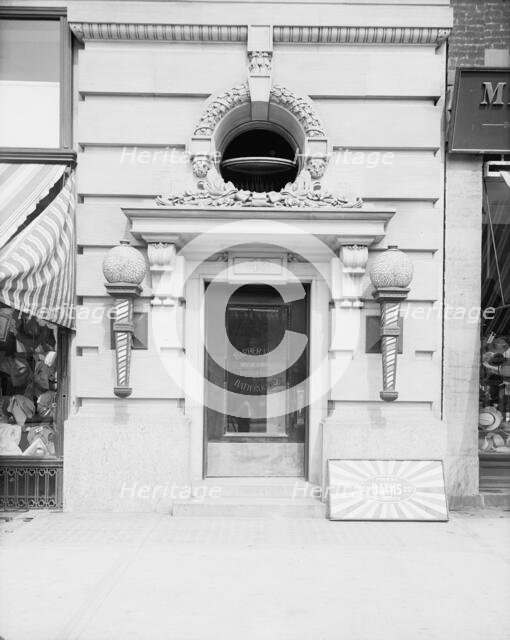 Entrance to barber shop, Pardridge & Blackwell building, Detroit, Mich., between 1900 and 1915. Creator: Unknown.