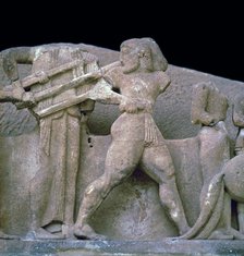 Sculpture from the pediment of the Siphnian treasury, 6th century BC. Artist: Unknown