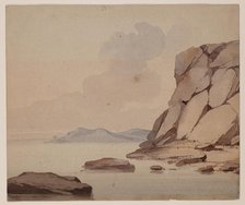 Rocky Cliffs at Water's Edge, c1820-1865. Creator: David Claypoole Johnston.