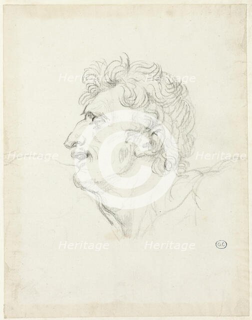 Head of a Man, Left Profile, c. 1810. Creator: Jacques-Louis David.