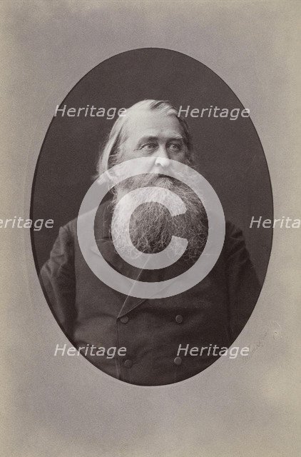 Portrait of the poet Aleksey Nikolayevich Pleshcheyev (1825-1893), 1870. Artist: Levitsky, Sergei Lvovich (1819-1898)