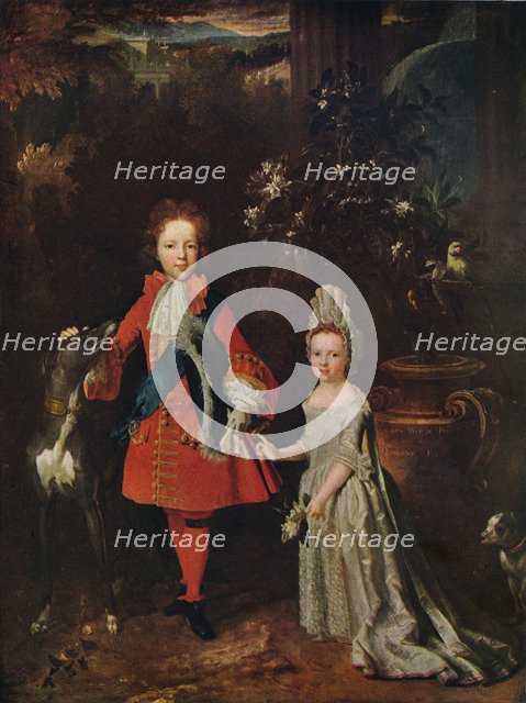James Francis Edward Stuart (1688-1765), Louisa Maria Theresa Stuart (1692-1712), 1695, (1915). Artist: Nicolas de Largilliere