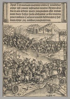 Battle of Guinegate, plate 4 from Historical Scenes from the Life of Emperor..., printed c. 1520. Creator: Wolf Traut.