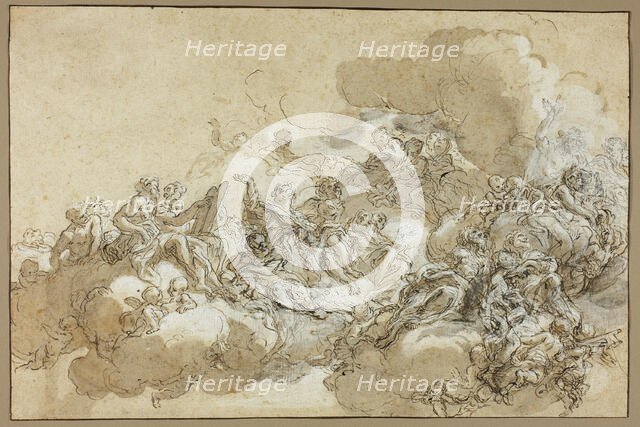 Detail Study for The Assumption of St. Agnes, 1670/90. Creator: Giovanni Battista Gaulli Baciccio.