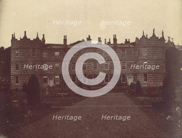 Castle with Round Towers Seen from the Garden, 1850s. Creator: Unknown.