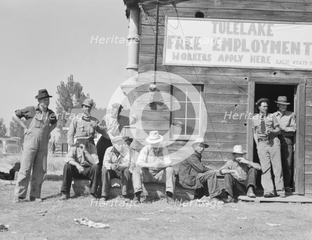 California State Employment Service office, Tulelake, Siskiyou County, California, 1939. Creator: Dorothea Lange.