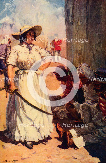 'Bridget Widdowson on Guard at Cawnpore', 1857 (c1912). Artist: Unknown.