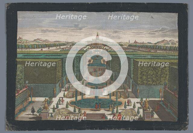 View of an avenue on the left side of a garden, 1742-1801. Creator: Georg Gottfried Winckler.