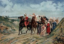 The Nasrid king Boabdil, when leaving Granada road to Fez, after the surrender to the Catholic Mo…