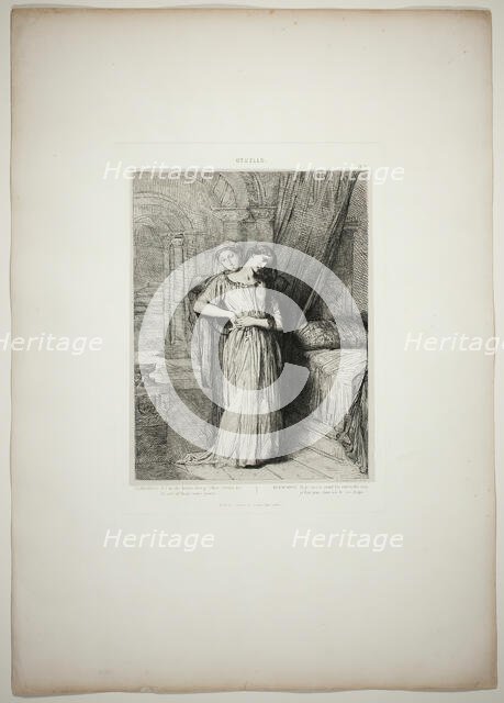 If I Do Die Before Thee, plate eight from Othello, 1844. Creator: Theodore Chasseriau.