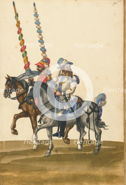 Two Horsemen with Lances, about 1560-1570. Creator: Unknown.