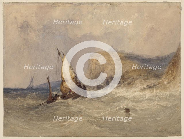Ships Off Whitby, mid 19th century. Creator: Clarkson Stanfield.