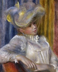 Woman with a Hat (Femme au chapeau), 1891. Artist: Renoir, Pierre Auguste (1841-1919)