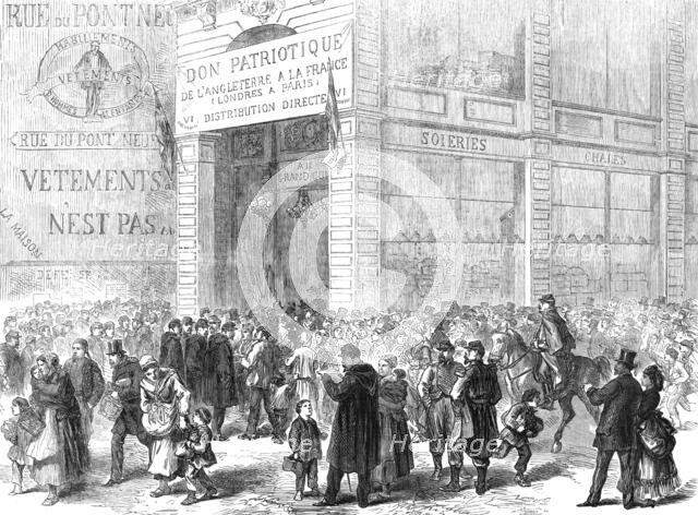 Relief of Paris: distribution of the English gift at the Maison du Grand Condé, rue de Seine, 1871. Creator: Unknown.