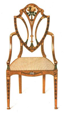 Painted Satin-wood Chair, 1908. Creator: Shirley Slocombe.