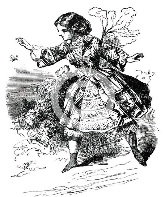 Paris Fashions for September - Girl's Dress, 1850. Creator: Unknown.