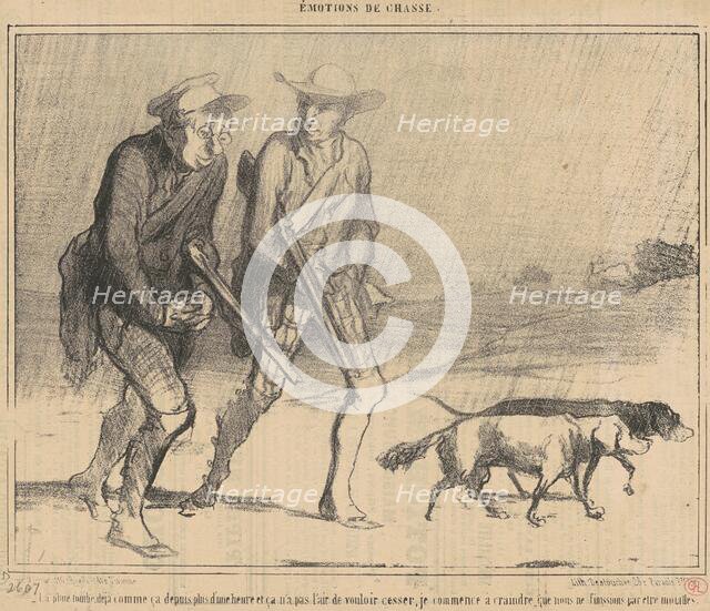 La pluie tombe déja comme ça depuis ..., 19th century. Creator: Honore Daumier.