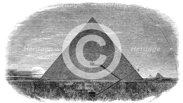 Great Pyramid of Cheops at Giza being used as an astronomical observatory. Artist: Unknown