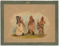 A Pawnee Chief with Two Warriors, 1861/1869. Creator: George Catlin.