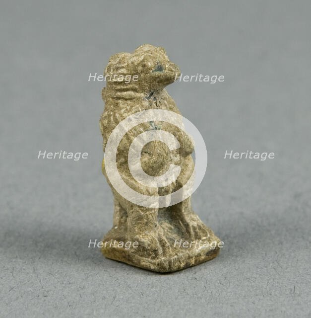 Amulet of the God Thoth as a Seated Baboon, Egypt, Late Period (?), Dynasties 26-31 (664-332 BCE). Creator: Unknown.