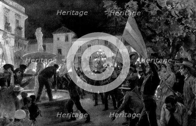 The Spanish-American War: the war fever in Spain: "down with the American Eagle!", 1898. Creator: Unknown.