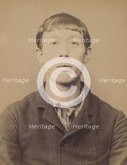 Grandidier. Louis, Auguste. 20 ans, né à St-Denis (Seine). Journalier. Anarchiste. 1/3/94., 1894. Creator: Alphonse Bertillon.