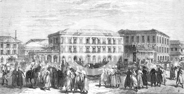 The new Oriental Bank and Share-Market, Bombay, 1865. Creator: Unknown.