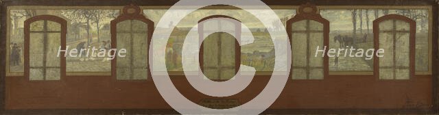 Esquisse pour la mairie de Fresnes : Sur le plateau, Une place de Fresnes. Les carrières..., 1905. Creator: Jean Joseph Enders.