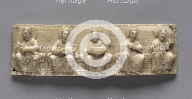 Plaque from a Portable Altar Showing Christ and the Apostles, 1050-1100. Creator: Unknown.