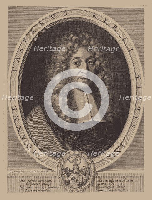 Portrait of the organist and composer Johann Kaspar Kerll (1627-1693) , . Creator: Amling, Carl Gustav von (1650-1703).