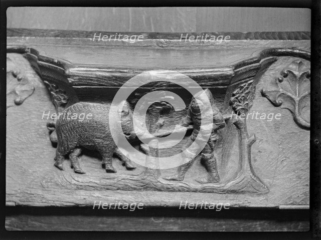Misericord, St Mary's Church, North Bar Within, Beverley, East Riding of Yorkshire, 1920-1945. Creator: Marjory L Wight.