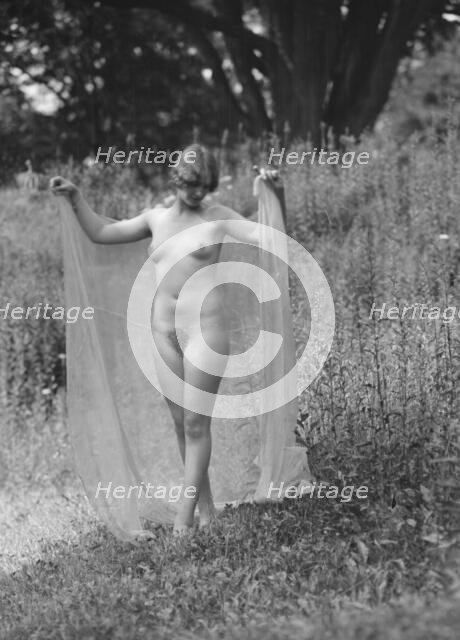 Olson, Margaret, Miss, standing outdoors, 1924 July. Creator: Arnold Genthe.