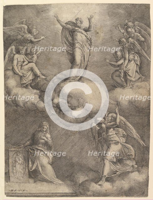 The Annunciation, before 1557. Creator: Battista Franco Veneziano.