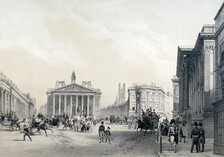 The Bank of England, Royal Exchange and Mansion house, c1850. Artist: Jules Louis Arnout