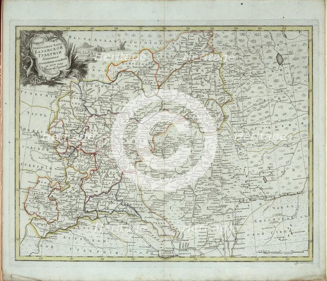 General Map of Kazan Governorate, 1779. Creator: Chernoi (Cherny), Fyodor Osipovich (1745-1790).
