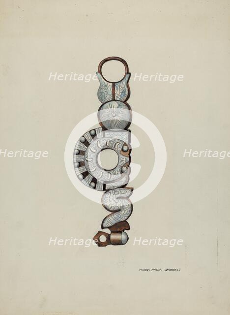 Spanish Spade Bit, c. 1936. Creator: Eva Fox.