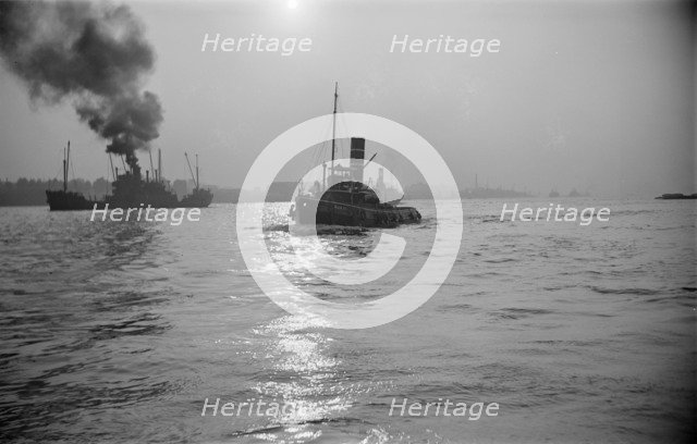 Shipping in Greenwich Reach on the River Thames, London, c1945-c1965. Artist: SW Rawlings