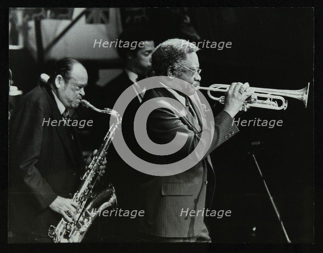 Arnett Cobb and Wallace Davenport playing at the Capital Radio Jazz Festival, Knebworth, 1981. Artist: Denis Williams