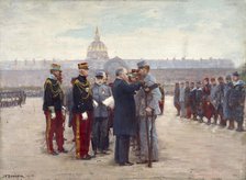 Medal ceremony on the Esplanade des Invalides by President Poincare, September 17, 1915. Creator: Joseph Felix Bouchor.