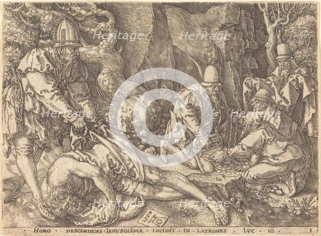 Traveler among Thieves, 1554. Creator: Heinrich Aldegrever.