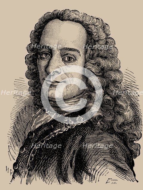 Portrait of Porträt von Francois Marie Arouet de Voltaire (1694-1778), 1889.