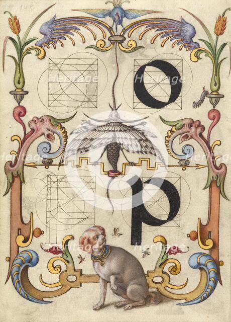 Guide for Constructing the Letters o and p; Mira calligraphiae monumenta, about 1591-1596. Creator: Joris Hoefnagel.