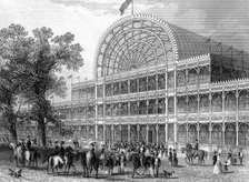 Exterior of the north transept of the Crystal Palace, London, built for the Great Exhibition, 1851. Artist: Unknown