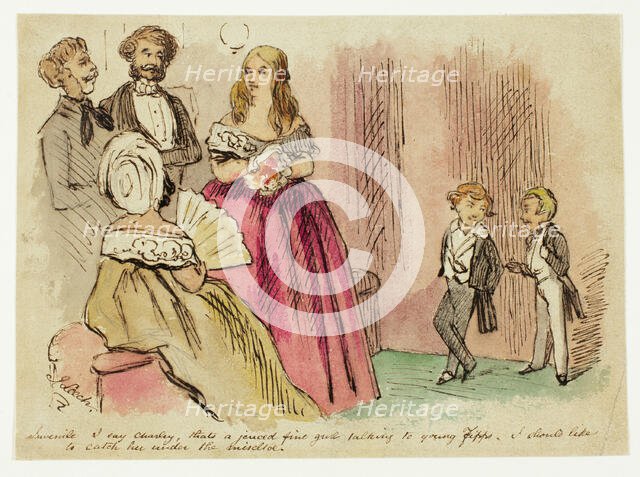 Juvenile: I say Charley, that's a jeuced fine girl..., n.d. Creator: John Leech.