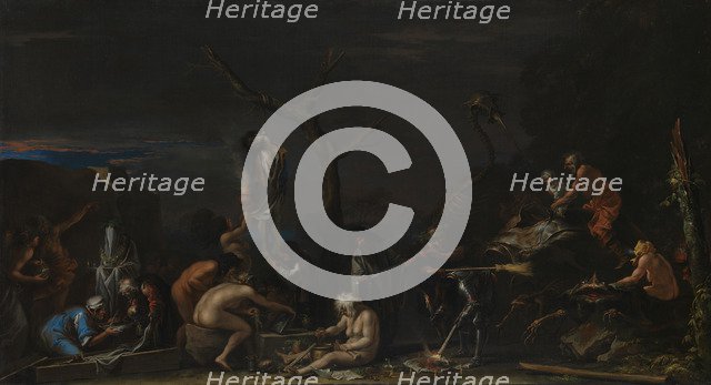 Witches at their Incantations, c. 1646. Artist: Rosa, Salvatore (1615-1673)
