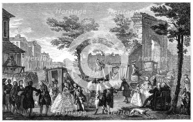 Portrait Of French Fashion, (1885).Artist: Augustin de Saint-Aubin