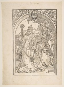 Rosvitha Presenting the Comedies to the Emperor Otto I. illustration from the Opera Hrosvi....n.d. Creator: Albrecht Durer.