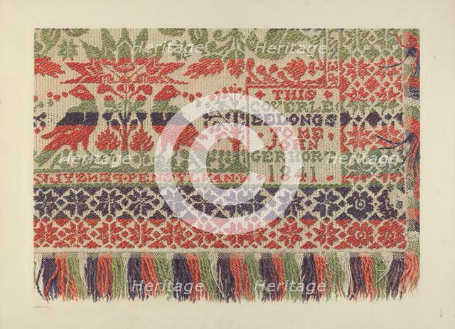 Woven Coverlet, c. 1940. Creator: Carmel Wilson.